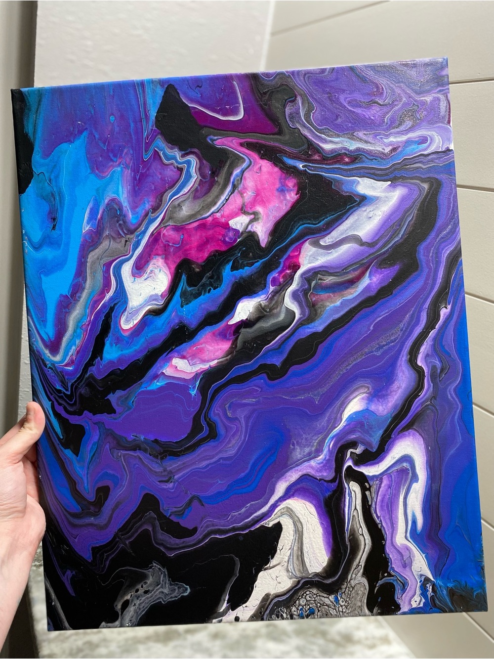 Abstract Purple and Blue Canvas Art